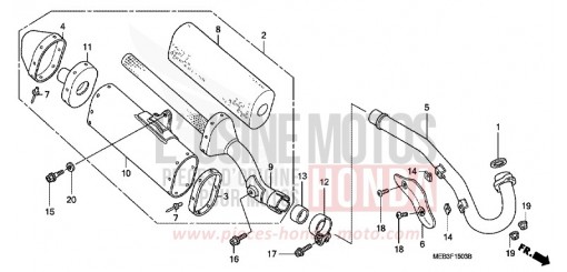 SILENCIEUX D'ECHAPPEMENT (CRF450R3-ED/U) CRF450R3 de 2003